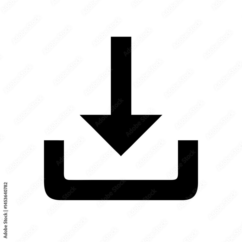 Download icon, black simple design, for websites and apps Download icon, black simple design, for websites and apps
