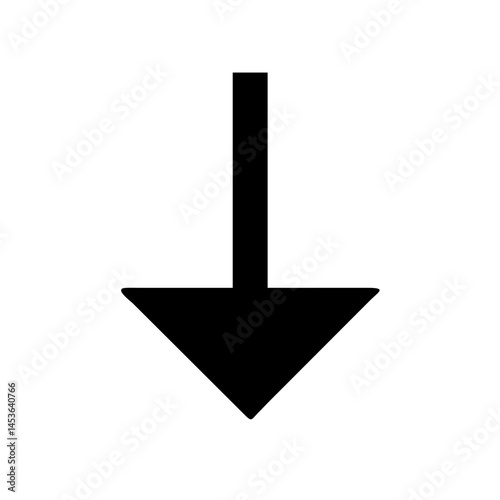 Simple black downward arrow icon, for websites and apps