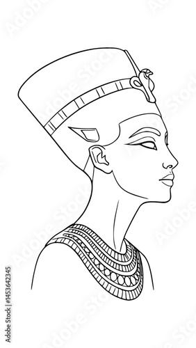 Line art of Cleopatra Head Silhouette