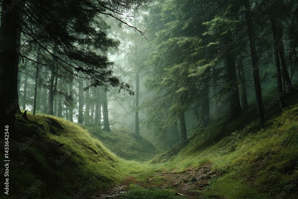 Fototapeta premium A mystical forest hides stories untold