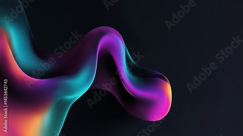 Dynamic abstract wave of vibrant hues on a smooth gradient background