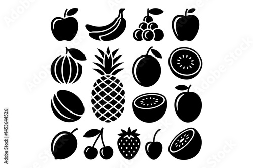 Collection of various fruit icons