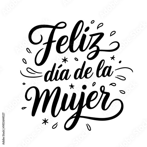 Feliz Dia De La Mujer Vector Design on White Background