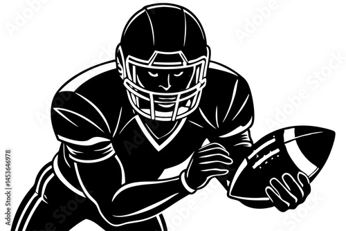 Silhouette design of an american football player ready to throw the ball, american, football, player, silhouette, vector, sport, athlete, quarterback, throwing, helmet, design, professional, action