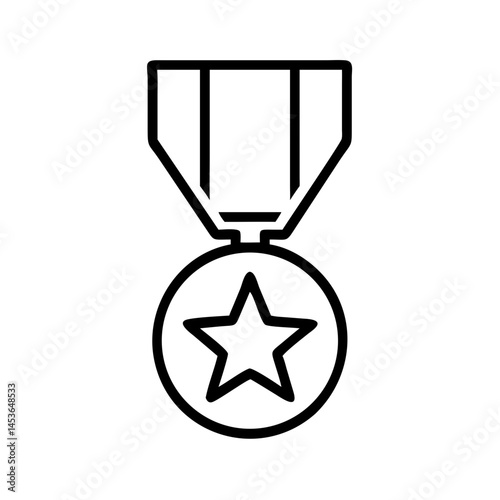 Star medal icon on transparent background  
