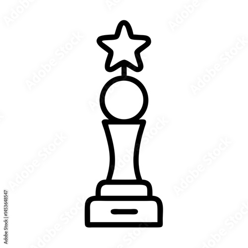 Best Player Trophy Icon on Transparent Background  