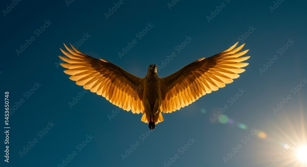 Fototapeta premium Parrot in flight, wings spread