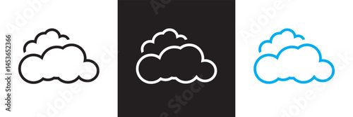 Cloud icon. Vector for websites, mobile interfaces, presentations, banner, visual branding etc. Vector illustration. isolated on white and black background. EPS 10