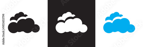 Cloud icon. Vector for websites, mobile interfaces, presentations, banner, visual branding etc. Vector illustration. isolated on white and black background. EPS 10