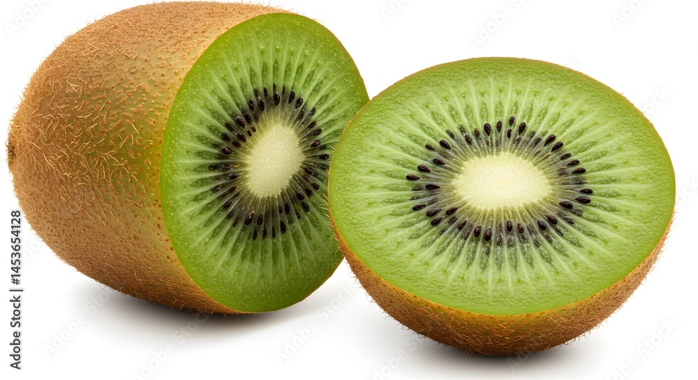 Fototapeta premium Kiwi slice isolated on white background