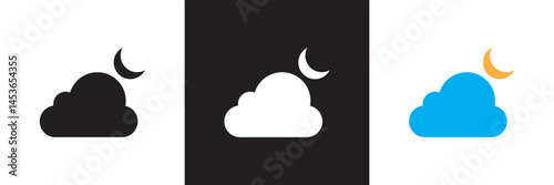 Cloud icon. Vector for websites, mobile interfaces, presentations, banner, visual branding etc. Vector illustration. isolated on white and black background. EPS 10