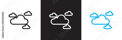 Cloud icon. Vector for websites, mobile interfaces, presentations, banner, visual branding etc. Vector illustration. isolated on white and black background. EPS 10