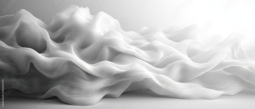 Obraz premium Abstract monochrome textile draped in fluid folds