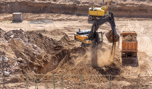 large special equipment at the construction site of a high-rise building
