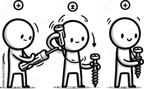 Simple DIY Assembly Instructions:  Three-Step Screw Installation Guide