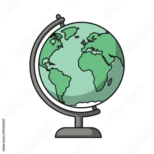 Globe demonstrating ecology and nature protection in vibrant colors, suitable for UI icon or educational material  