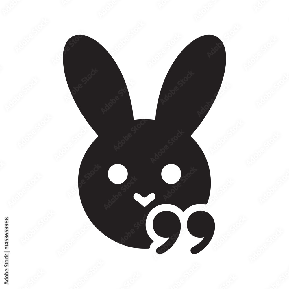 Obraz premium Black bunny head vector. Rabbit silhouette face. Vector illustration eps 10