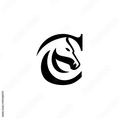 letter C horse logo 