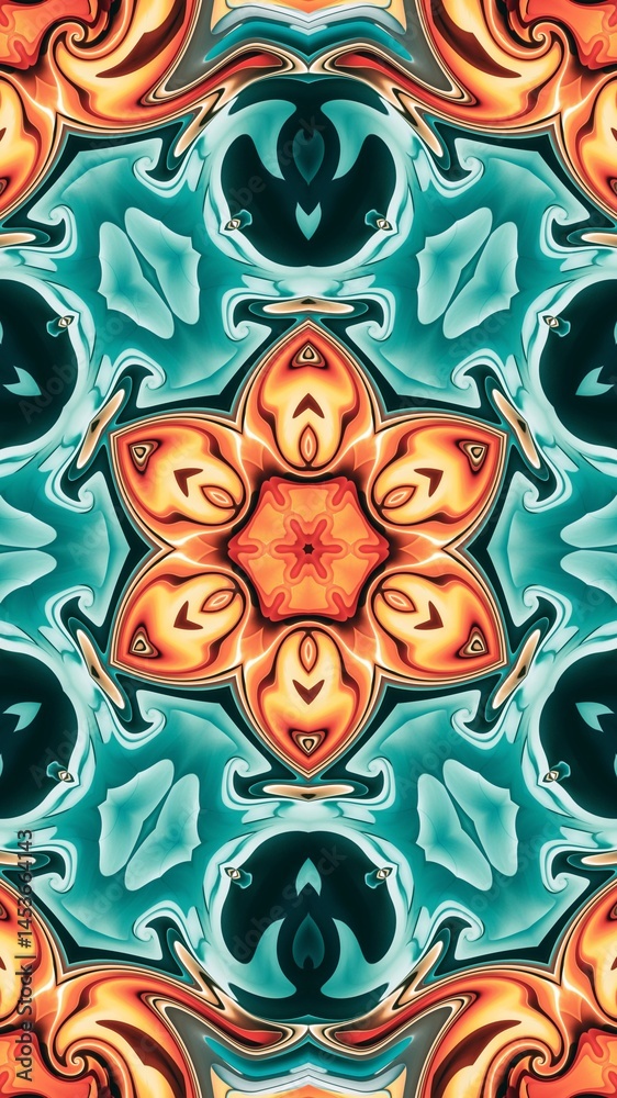 Naklejka premium digital art in the form of a kaleidoscope