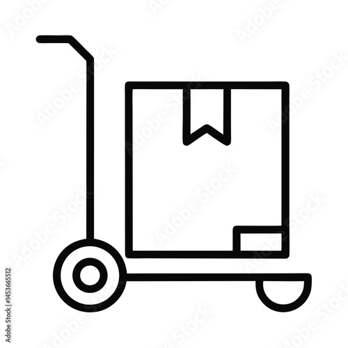 Box on Hand Truck Icon