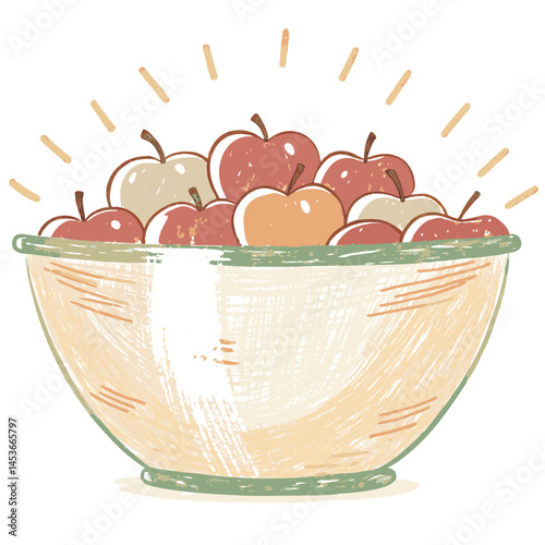 A Vibrant Bowl of Apples Radiating Freshness and Abundance in a Minimalist Style Representing Nourishment and Health