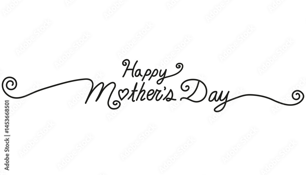 Happy Mother's Day greeting in elegant script font. mother's day concept Happy Mother's Day greeting in elegant script font. mother's day concept