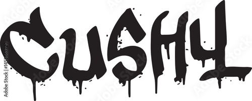 Hand drawn cushy text effect front set line art vector