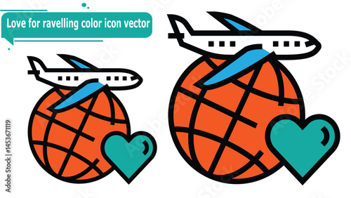 Love for ravelling color icon vector