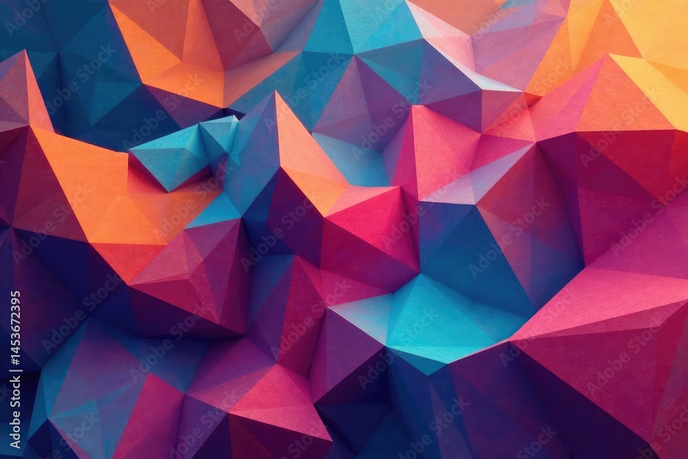 Obraz premium Abstract geometric shapes repeat endlessly in vibrant hues , contemporary, repeating, geometric