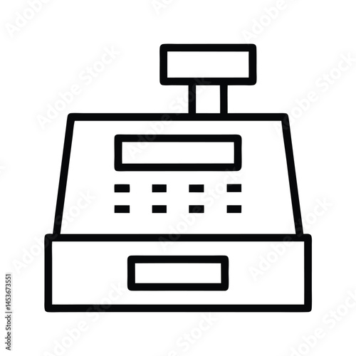 Cash Register Icon, Business Equipment Icon