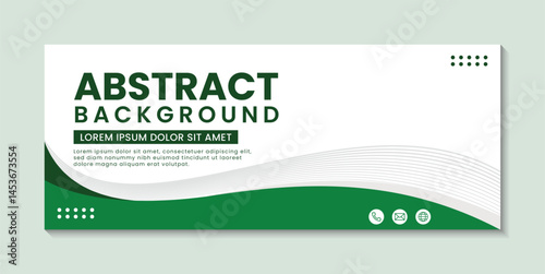 Simple banner green wave pattern design