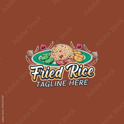 fried rice illustration logo for fried rice business