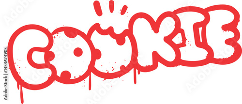 Hand drawn cookie text effect front set line art vector