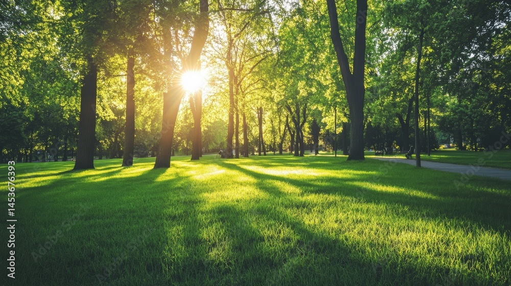 Aerial View of a Beautiful Green Park with Trees and Walking Paths Aerial View of a Beautiful Green Park with Trees and Walking Paths