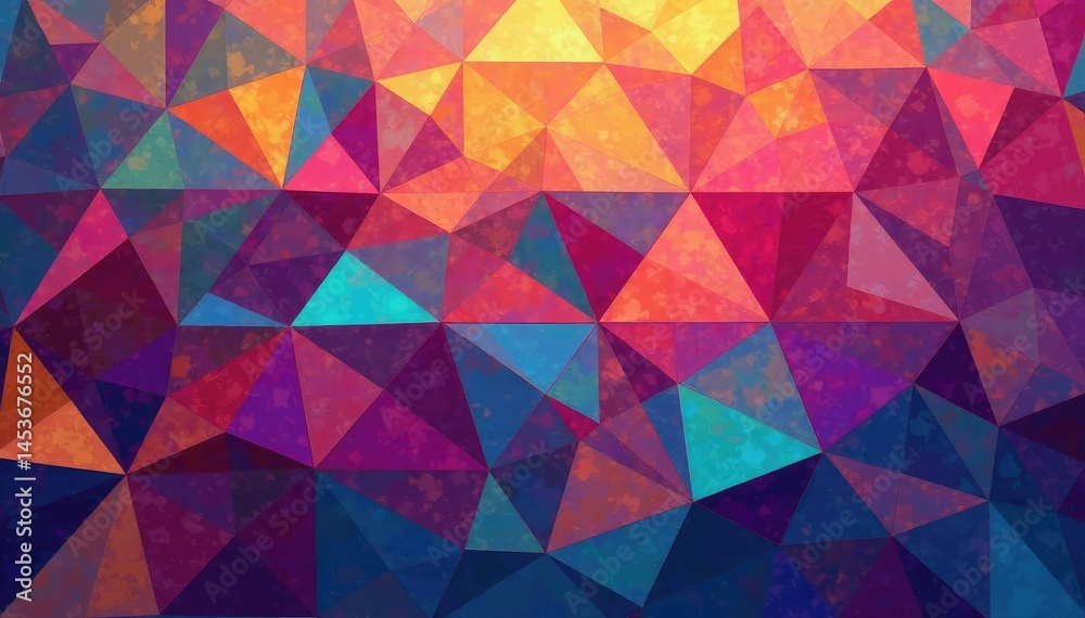 Obraz premium Repeating triangles forming a colorful mosaic, visual, form, sharp