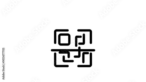Minimal Scan QR Icon Animation | Looping UI / UX Element with Alpha