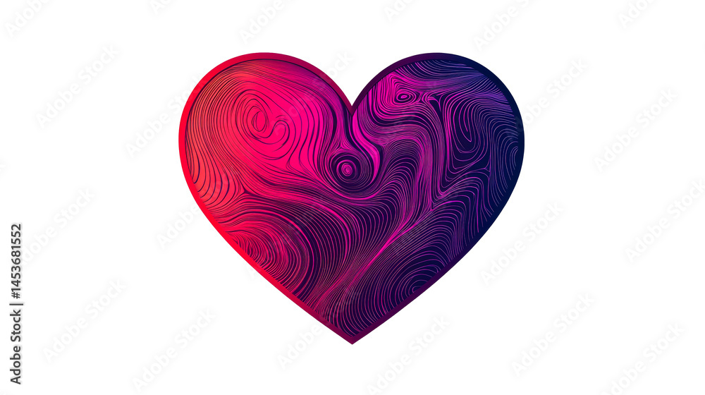 Lined Heart with pink and purple gradient, cut out transparent Lined Heart with pink and purple gradient, cut out transparent