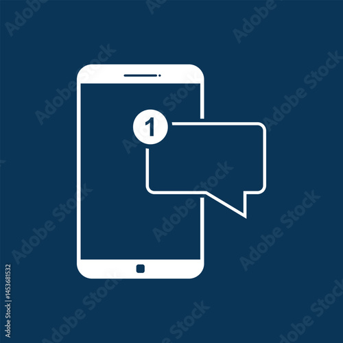 message text mobile ,blue background
