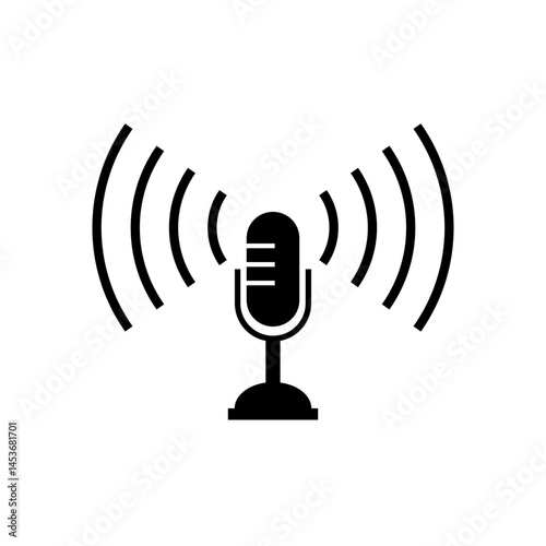podcast logo black color isolate on white background