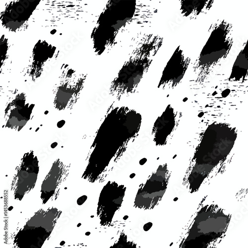Abstract grunge brush strokes seamless pattern vector, white background, Cute watercolor seamless pattern. Watercolor print in rustic vintage style, textile or wallpapers.	