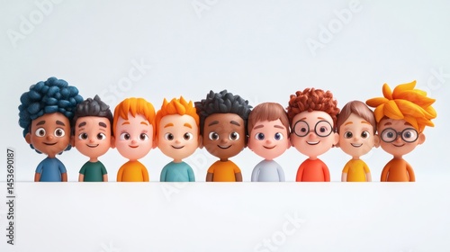 Fun 3D illustration of support team characters with headsets showing various emotions for customer service visual
