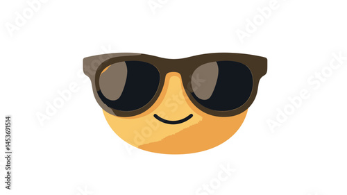 iOS 17.4 Update Vector Emoji with Sunglasses April 2024, Cool Smiley Face Icon, Editable SVG, Modern Emoticon for Messaging, Digital Expression Graphics