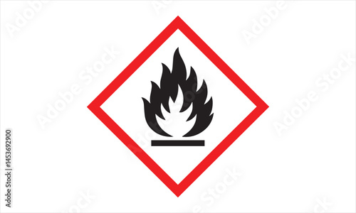 Flammable Hazard Warning Icon | Fire Safety Symbol