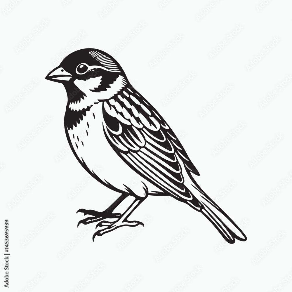 Fototapeta premium house sparrow bird silhouette vector