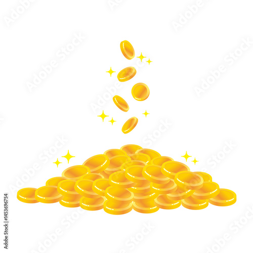 山積みになった金貨のイラスト素材