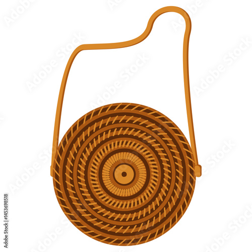 Traditional Round Rattan Woven Bag