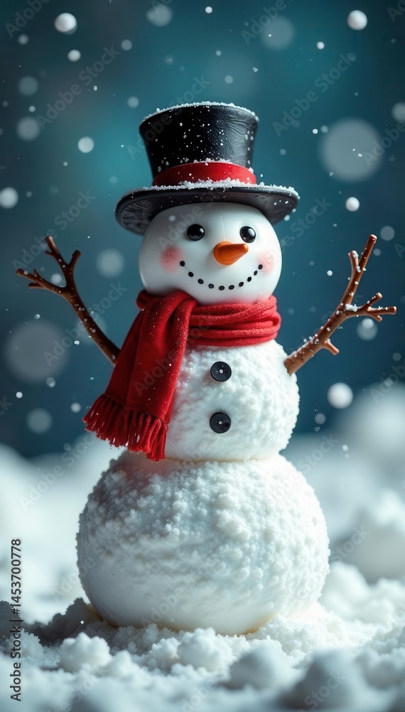 Fototapeta premium Office snowman built with playful accessories , building, branches