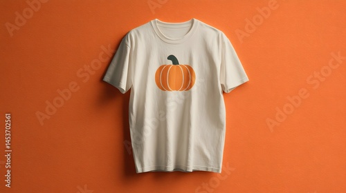 A pumpkin jester on a plain tee, ready to orchestrate Halloween fun.