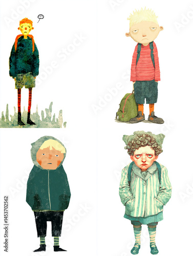 children in a green t shirt