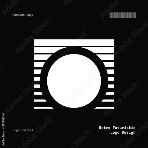 Retro Futuristic Minimalist Logo Design For Clothing Brand, Fashion, Poster, Music, Templates and etc
